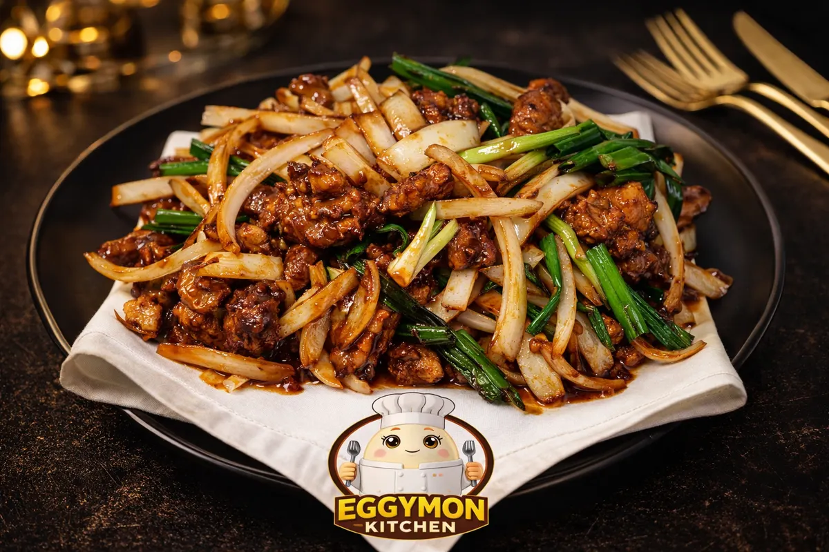 Chinese stir-fried beef and vegetables at Eggymon Kitchen in Alpharetta